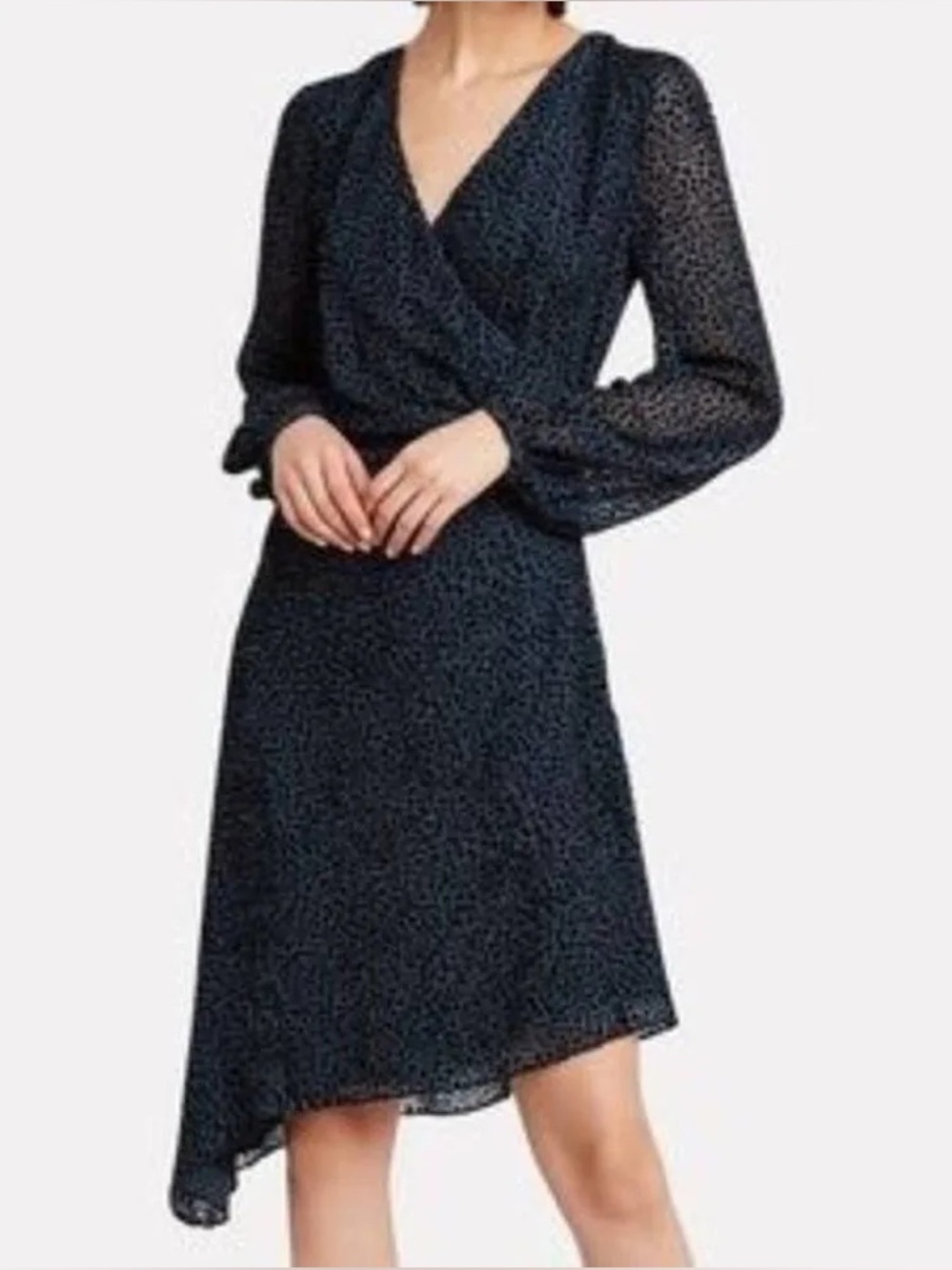 INTERMIX Joslyn Burnout Velvet Wrap Dress